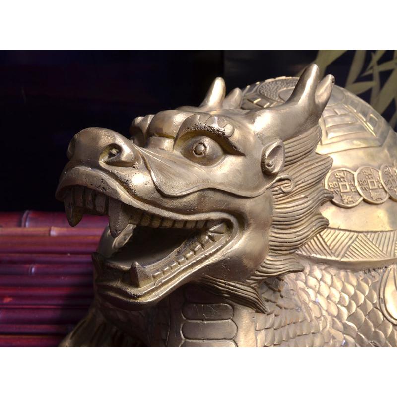 ロングイの置物 招財 太極大龍亀（ドラゴンタートル） : 中国貿易公司