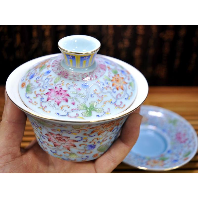 蓋碗（蓋付き湯のみ）八蓮宮廷藍 : 中国貿易公司ctcオンラインショップ