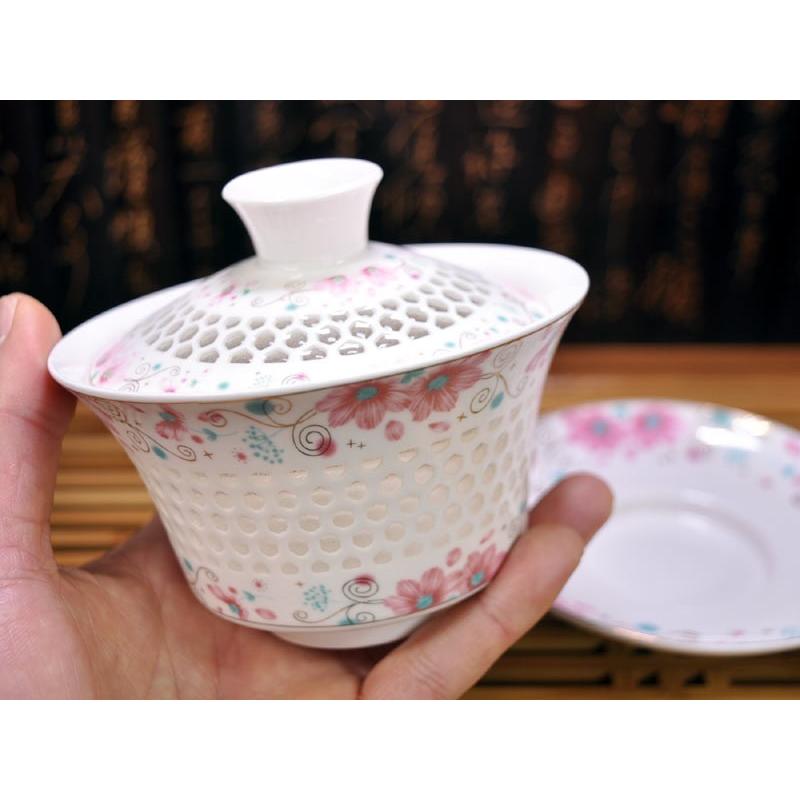 蓋碗（蓋付き湯のみ）玲瓏粉菊 : 中国貿易公司ctcオンラインショップ