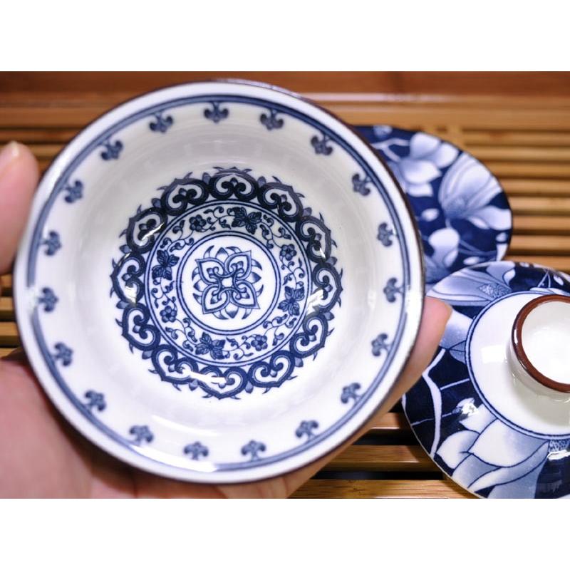 蓋碗（蓋付き湯のみ）青花三才青釉荷韻 : 中国貿易公司ctcオンライン