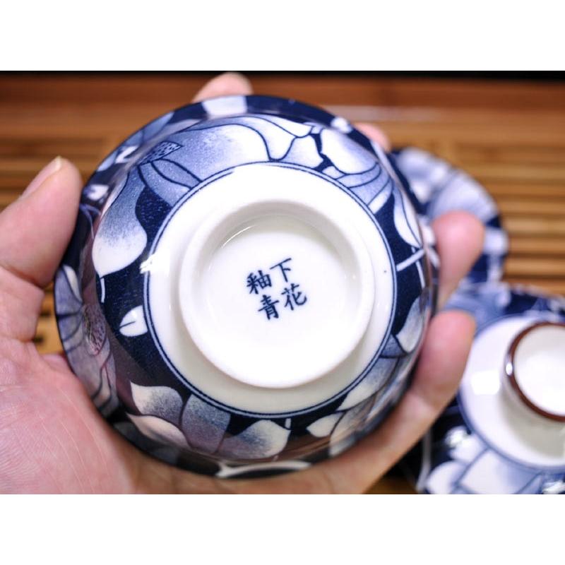 豆青釉 内青花 草花紋 蓋碗 十客(K-A747) 茶碗「青釉 花菖蒲」 – 中村茶舗