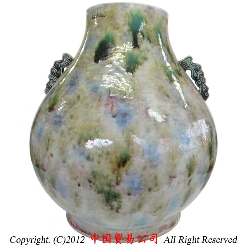 景徳鎮花瓶 清朝乾隆 古磁双耳瓶 中国 食器 景徳鎮