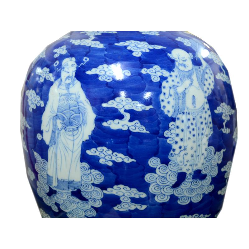 景徳鎮花瓶 故宮蔵磁複製 清朝康煕 青花八仙渡海天球瓶（現物確認の上