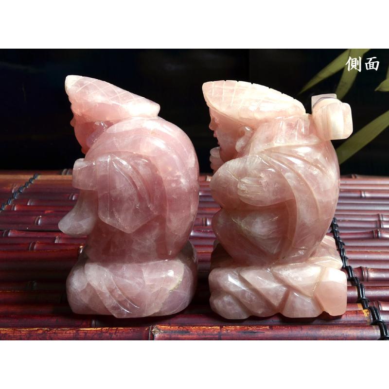水芙蓉　中国　玉石彫刻　神獣型壷　V　R8307 芙蓉石彫 布袋・大黒（一対） : 中国貿易公司ctcオンラインショップ