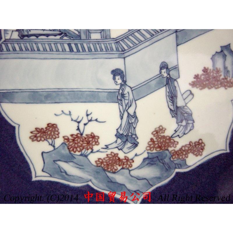 景徳鎮 青花釉裏紅西廂記文皿 : 中国貿易公司ctcオンラインショップ