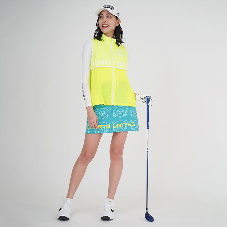 メッシュ切替ベスト ジップアップ プリントロゴ レディース クアルトユナイテッド ゴルフウェア アウトレット 22SS | Cuarto UNITED | 13