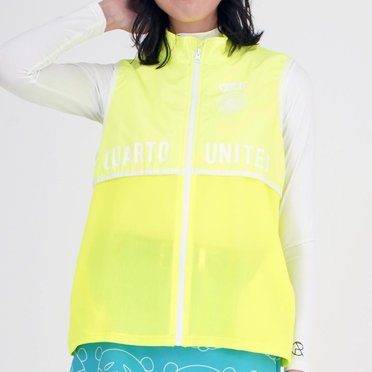 メッシュ切替ベスト ジップアップ プリントロゴ レディース クアルトユナイテッド ゴルフウェア アウトレット 22SS | Cuarto UNITED | 14