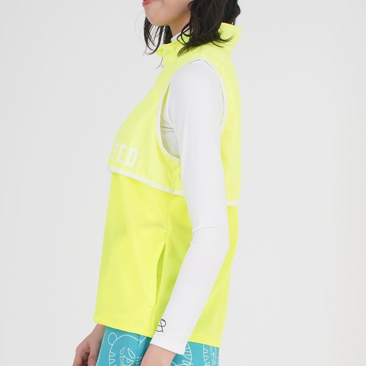 メッシュ切替ベスト ジップアップ プリントロゴ レディース クアルトユナイテッド ゴルフウェア アウトレット 22SS | Cuarto UNITED | 15