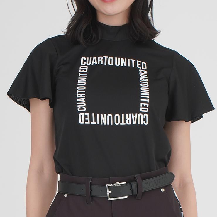 Cuarto UNITED モックネックシャツ フリル スクエアロゴ