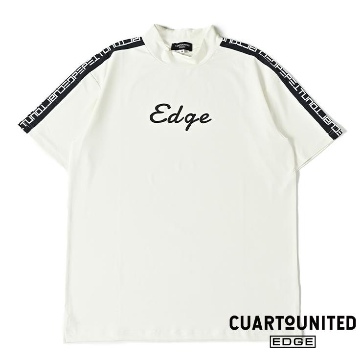 ゴルフ モックネック 23SS クアルトユナイテッド EDGE 袖 ロゴ ライン シンプル シャツ ストレッチ UVカット メンズ｜cuartounited｜09