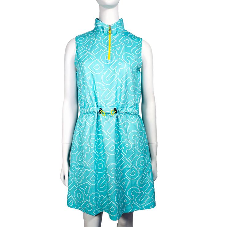 ハーフジップノースリーブワンピース ハイネック ワッフル ロゴ総柄 レディース クアルトユナイテッド ゴルフウェア 24HS | Cuarto UNITED | 11