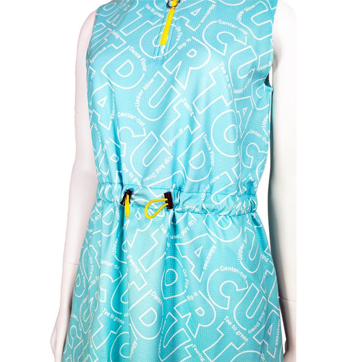 ハーフジップノースリーブワンピース ハイネック ワッフル ロゴ総柄 レディース クアルトユナイテッド ゴルフウェア 24HS | Cuarto UNITED | 13