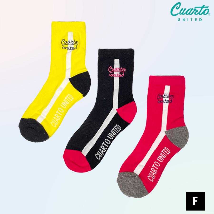 クルーソックス サイドライン 刺繍ロゴ レディース クアルトユナイテッド ゴルフウェア 20FW | Cuarto UNITED