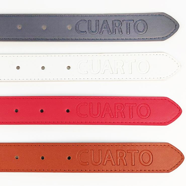 ベルト 合皮 革 エボンスロゴ バックル 刻印ロゴ レディース クアルトユナイテッド ゴルフウェア 20FW レッド | Cuarto UNITED | 09