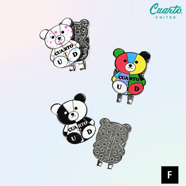 ゴルフマーカー マグネット式 ハットクリップ 熊(クマ) クアルトユナイテッド ゴルフグッズ 22FW | Cuarto UNITED