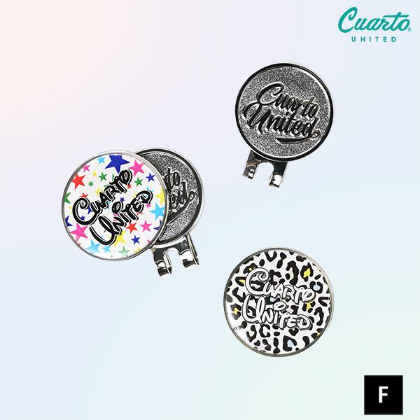 ゴルフマーカー マグネット式 ハットクリップ 星柄 ヒョウ柄 クアルトユナイテッド ゴルフグッズ 22FW | Cuarto UNITED
