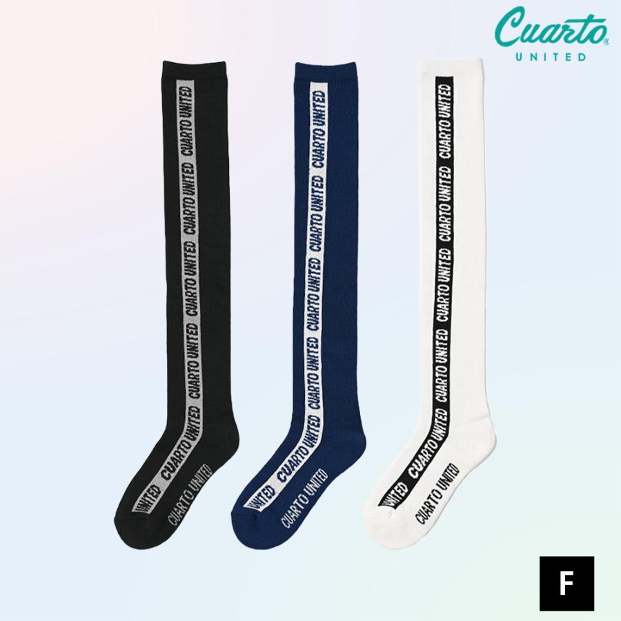 ニーハイソックス サイドロゴ ラインジャガード レディース クアルトユナイテッド ゴルフウェア 23SS | Cuarto UNITED