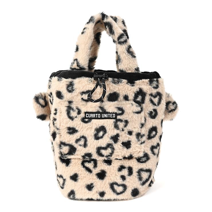 巾着バッグ ファーバッグ トラ型 マスコット ハートヒョウ柄 クアルトユナイテッド ゴルフグッズ 25FW 新作 | Cuarto UNITED | 04