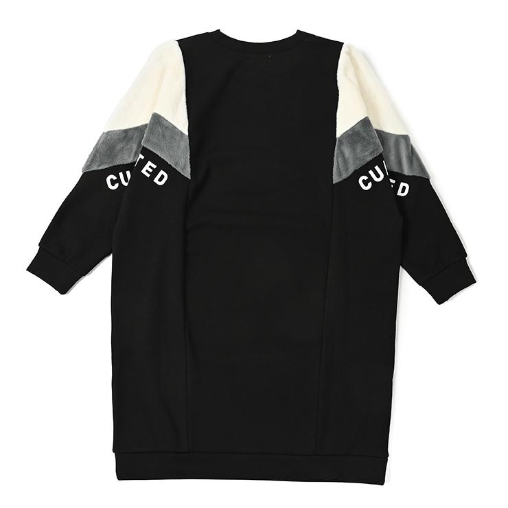 クアルトユナイテッドワンピース&バック GOLF Cuarto UNITED ワンピース 裏起毛 ファー切替 サイドポケット 袖ロゴ