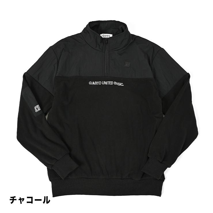Cuarto UNITED フリース アウター ハーフジップ ナイロン切替 バック  