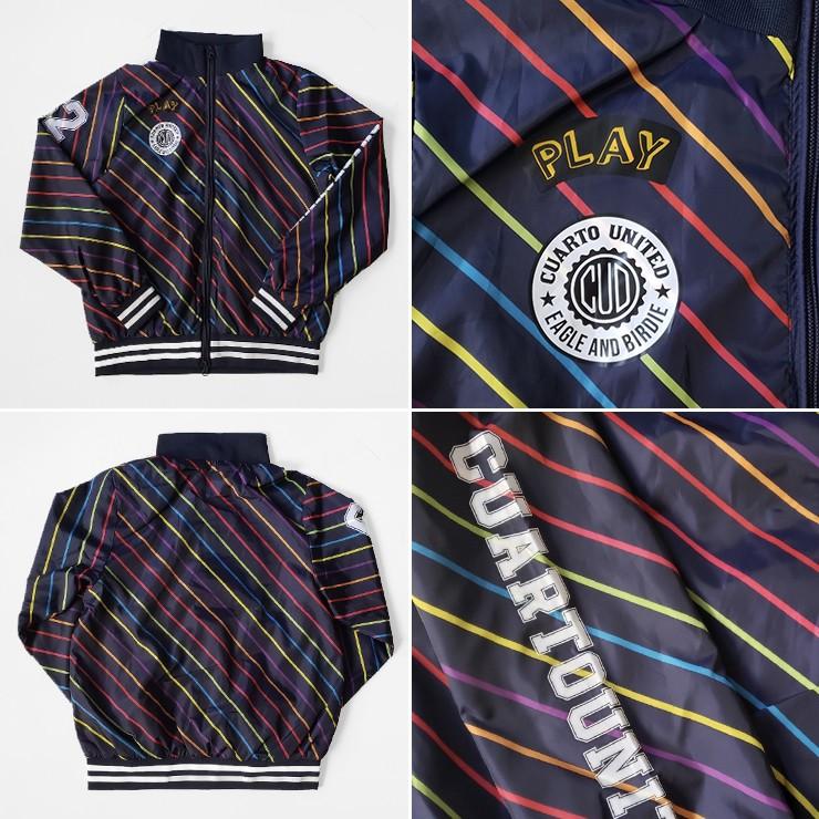 Cuarto UNITED トラックジャケット ダブルジップ 総柄 ネオン 星