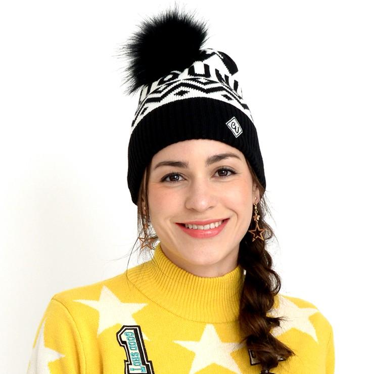 ニット帽 ビーニー ボンボン 星柄 ラウンドロゴ クアルトユナイテッド ゴルフググッズ 帽子 アウトレット 19FW | Cuarto UNITED | 07