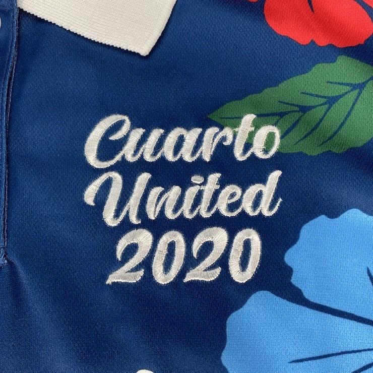 Cuarto UNITED ポロシャツ 半袖 ハイビスカス柄 五輪モチーフ