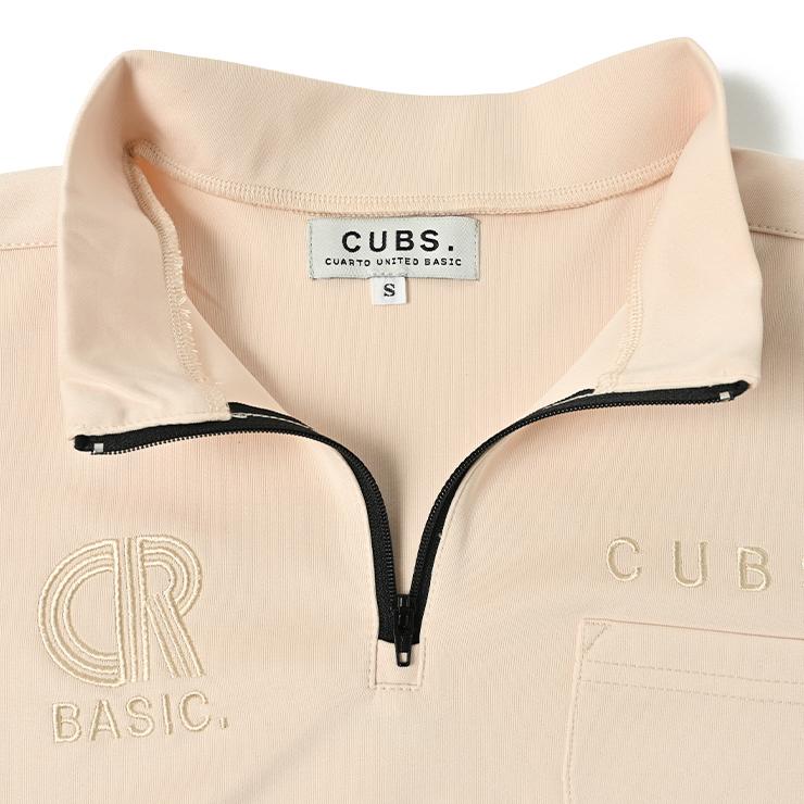 Cuarto UNITED ワンピース 長袖 ハーフジップ サイドロゴテープ