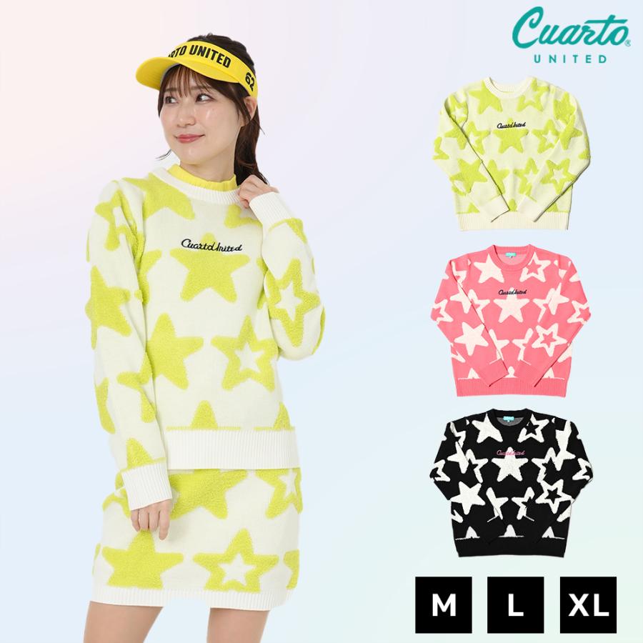 CUARTO UNITED クアルトユナイテッド セーター ニット Vネック Cuarto UNITED（クアルトユナイテッド） セーター レッド×白 ニコ