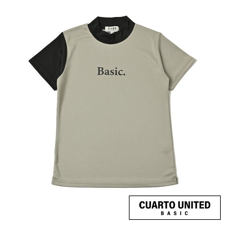 CUARUTO UNITED BASIC モックネックシャツ Cuarto UNITED モックネック 半袖カットソー 袖アシンメトリー