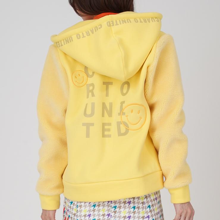 Cuarto UNITED（クアルトユナイテッド） パーカー ジップアップ ボア袖