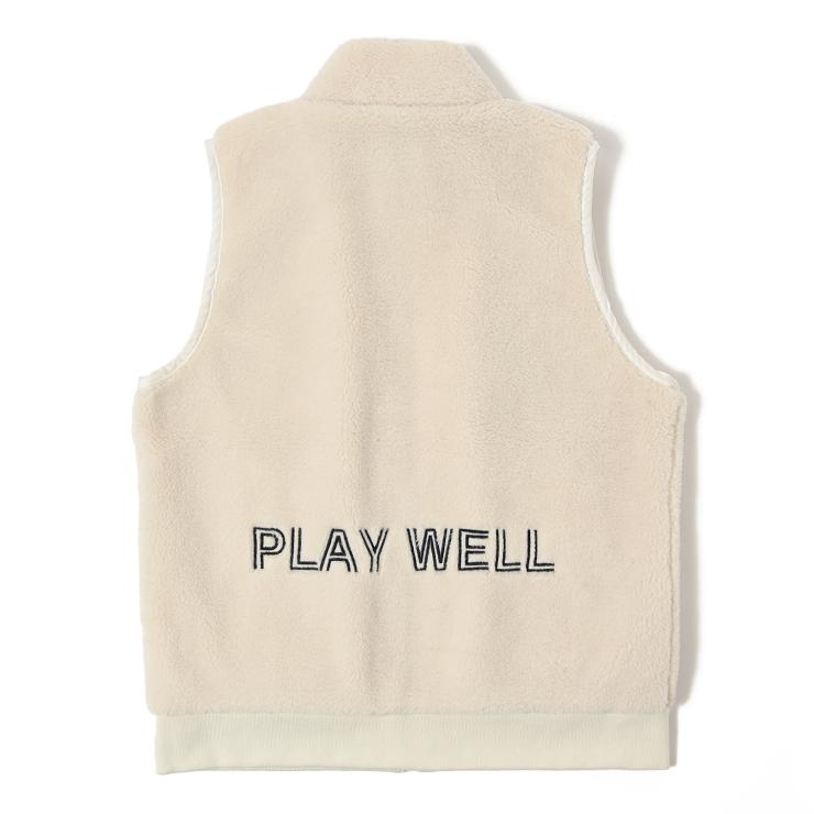 ベスト ボア ミリタリーテイスト ワッペンロゴ レディース クアルトユナイテッド ゴルフウェア 23FW