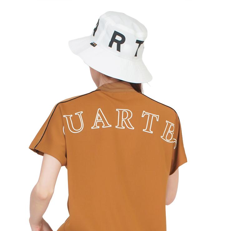 新品❤クアルトユナイテッド セットアップ M 半袖 春夏ゴルフ レディースフリル Cuarto UNITED（クアルトユナイテッド） バケットハット 紐付き UV