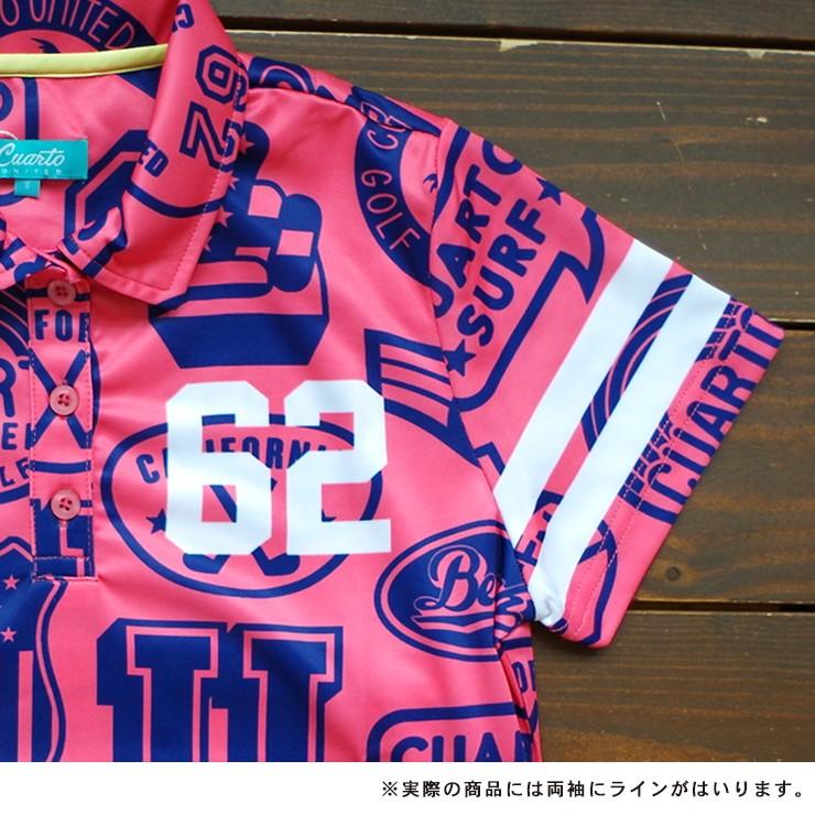ゴルフ ポロシャツ クアルトユナイテッド ワッペン スタンプ 柄 ポロ リンク コーデ 可 レディース W6023 Cuarto United 通販 Yahoo ショッピング