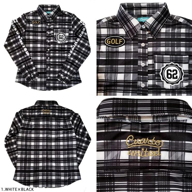 ★Cuarto UNITED★裏起毛シャツ★白黒★M ☆Cuarto UNITED☆裏起毛シャツ☆白黒☆M