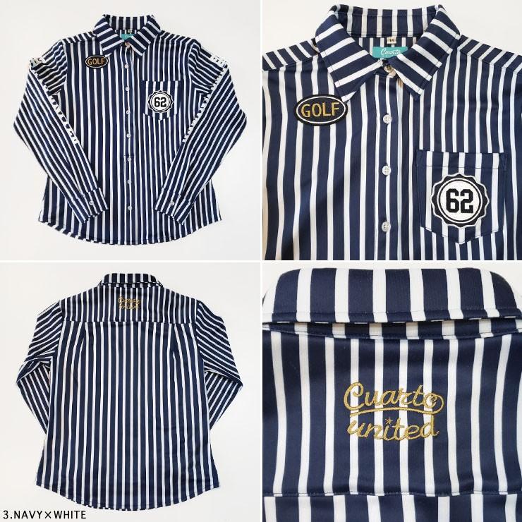 ★Cuarto UNITED★裏起毛シャツ★白黒★M ☆Cuarto UNITED☆裏起毛シャツ☆白黒☆M