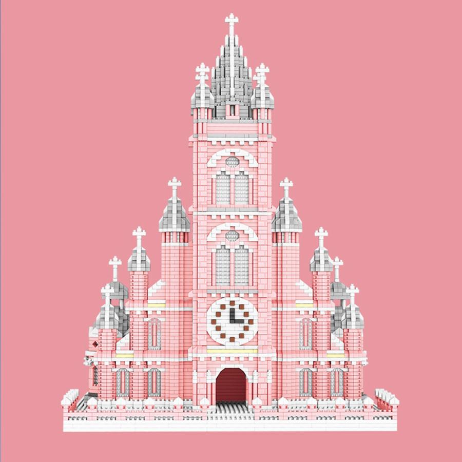 ミニブロック ピンク大聖堂 ダナン大聖堂 可愛い ピンク色の教会 鶏教会 ネオゴシック建築様式の歴史的建造物 6410ピース Danang Cathedral Nanominiblock Yh122 Cubelab 通販 Yahoo ショッピング