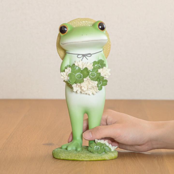 カエルの置物 カエル 置物 ガーデン クローバーとカエル Copeau カエルの置物 カエル 置物 ガーデン クローバーとカエル Copeau
