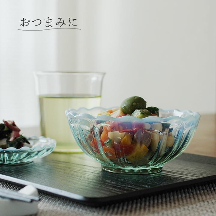 廣田硝子 小鉢 ガラス 小鉢 雪の花 おしゃれ 10cm レトロ 食器