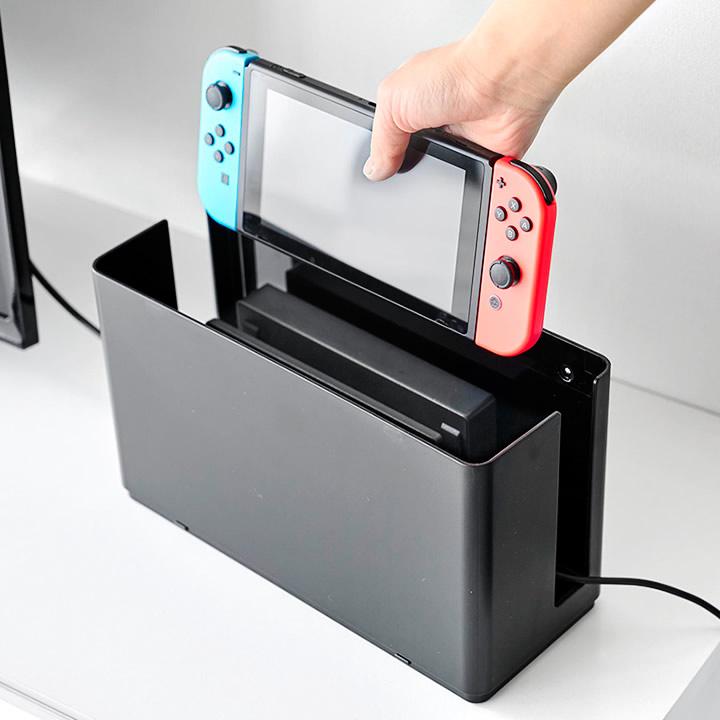 山崎実業 公式 smart スマート 蓋付き重ねられるゲーム機器収納ケース