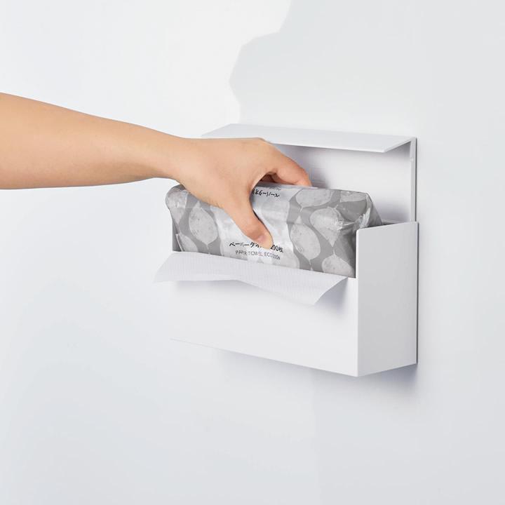 ペーパータオルホルダー 壁掛け ペーパータオルケース 置き型 ティッシュケース 山崎実業 公式 タワー ウォールペーパーホルダー tower | tower | 03