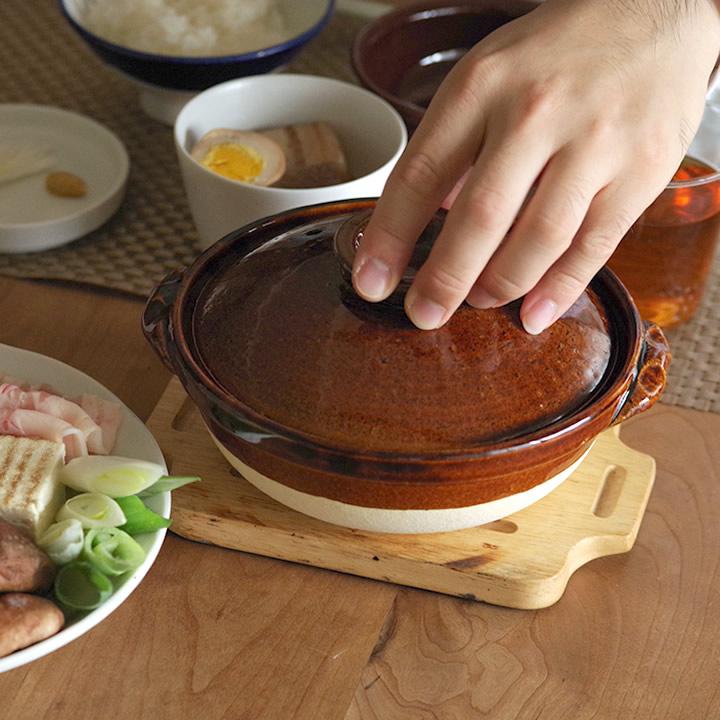 土鍋 一人用 古伊賀 土鍋 6号 鍋 一人鍋用鍋 一人暮らし 1人暮らし 直火 鍋 ご飯 炊飯 二人用 2人用 おしゃれ かわいい 陶器 日本製 ギフト クッチーナ｜cucina-y｜02