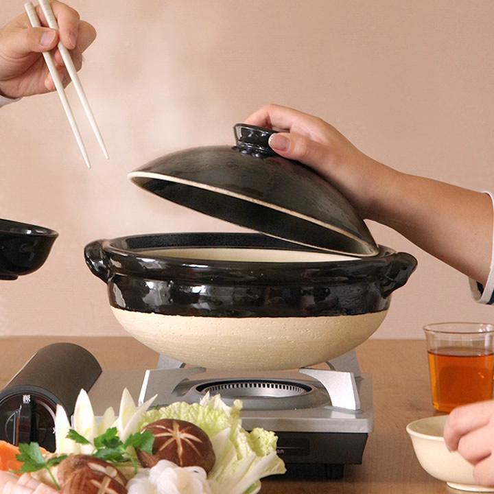 伊賀焼 鍋 直火 おしゃれ 白 8号土鍋 おでん鍋 家庭用 おでんなべ 3人