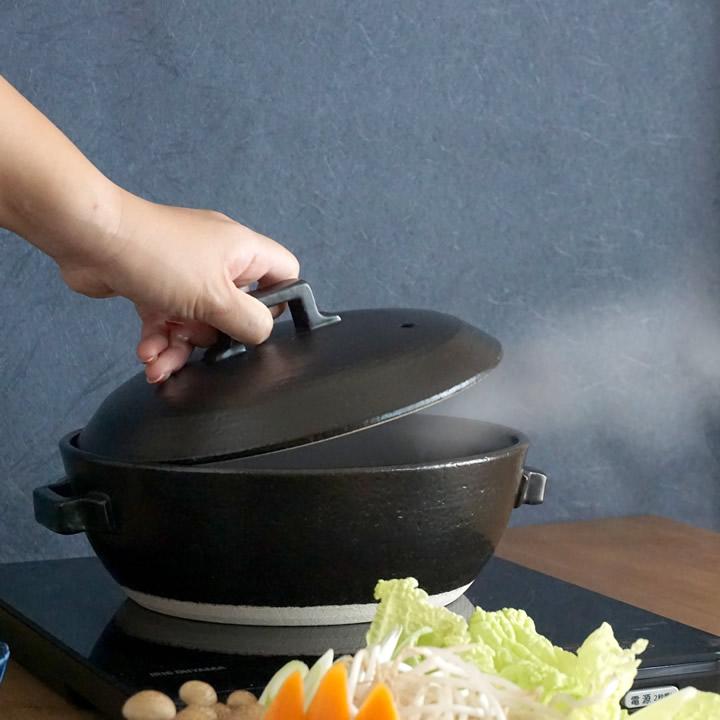 新品　萬古焼　７号土鍋土鍋　セラミック加工　スタイル　ブラウン　IH直火OK 楽天市場】土鍋 一人用 1人用 卓上 IH対応 直火 日本製 おしゃれ