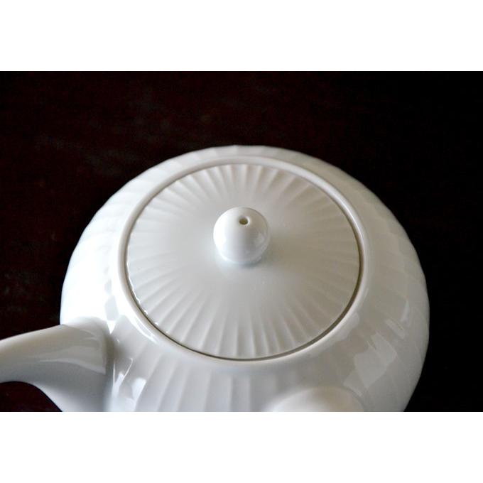 急須 おしゃれ 白山陶器 白磁立筋 クッチーナ かわいい きゅうす 白