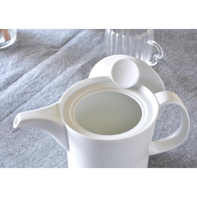急須 おしゃれ 白山陶器 ポット 大 ミストホワイト MIST WHITE クッチーナ ティーポット おしゃれ かわいい 白 磁器 波佐見焼 ギフト|cucina-y|02