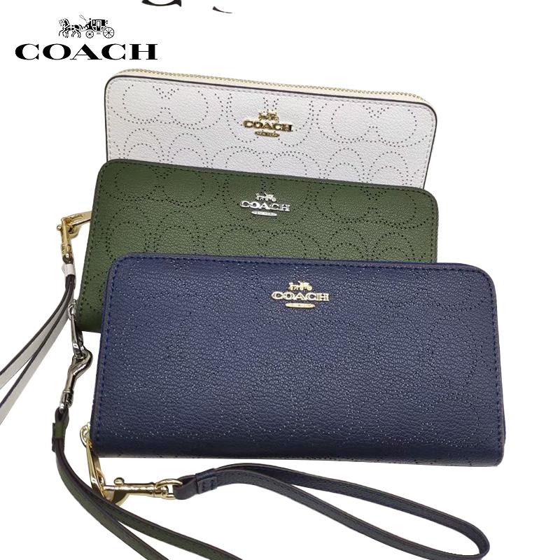 コーチ Coach 財布 レディース 長財布 パンチング パフォレイテッド シグネチャー ストラップ ラウンドファスナー レザー C4715 アウトレット Sc4715 Cuddlyrain 通販 Yahoo ショッピング