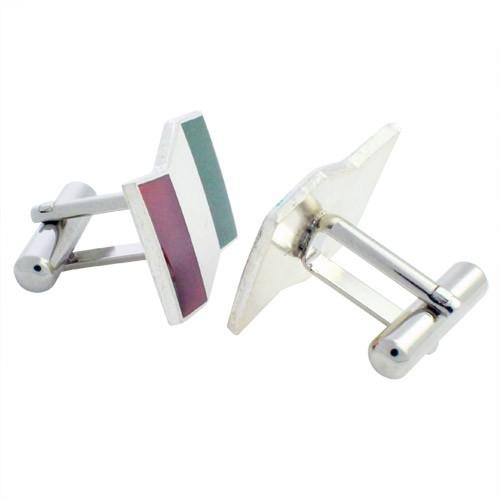 カフスボタン カフス 安藤七宝 赤緑 ストライプ 純銀製 カフリンクス |  | 03