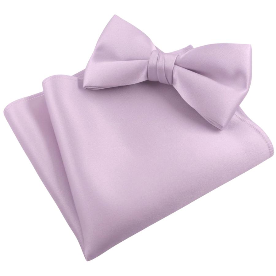 ライラック 無地 蝶ネクタイ & ポケットチーフ セット |  | 01