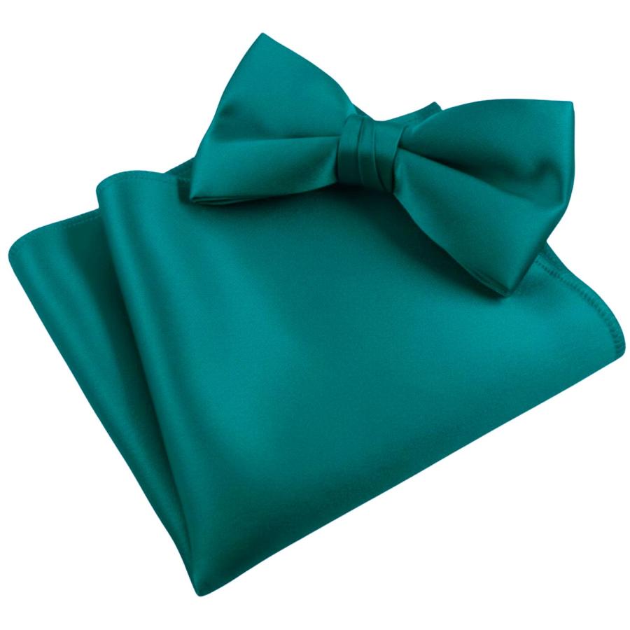 エメラルド 無地 蝶ネクタイ & ポケットチーフ セット |  | 01